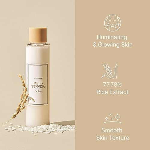 Rice Toner, Milky Toner for Glowing Skin, 77.78% Korean Rice