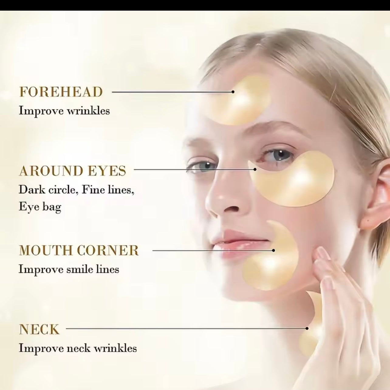 24K Gold Collagen Eye Masks - Brighten, Firm & Smooth Under Eyes