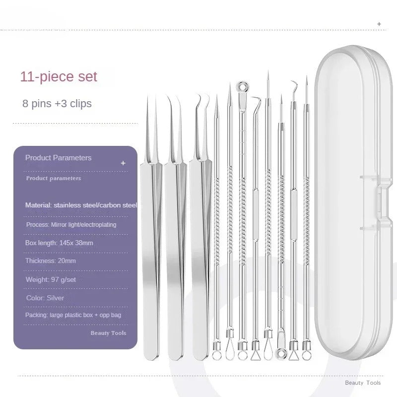 11-Piece Professional Blackhead & Pimple Extractor kit